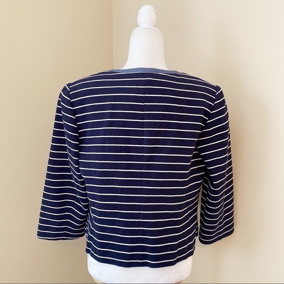 Talbots Navy and White Stripe Jacket - 14 - Picture 3 of 14